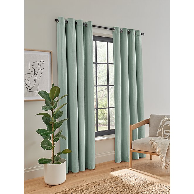 Sage Plain Eyelet Curtains Home, Sage Green Curtains Living Room