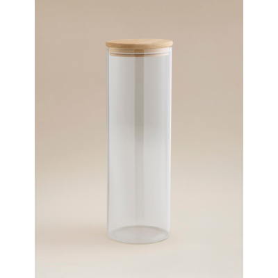 George Clear Spaghetti Canister With Wooden Lid - Clear