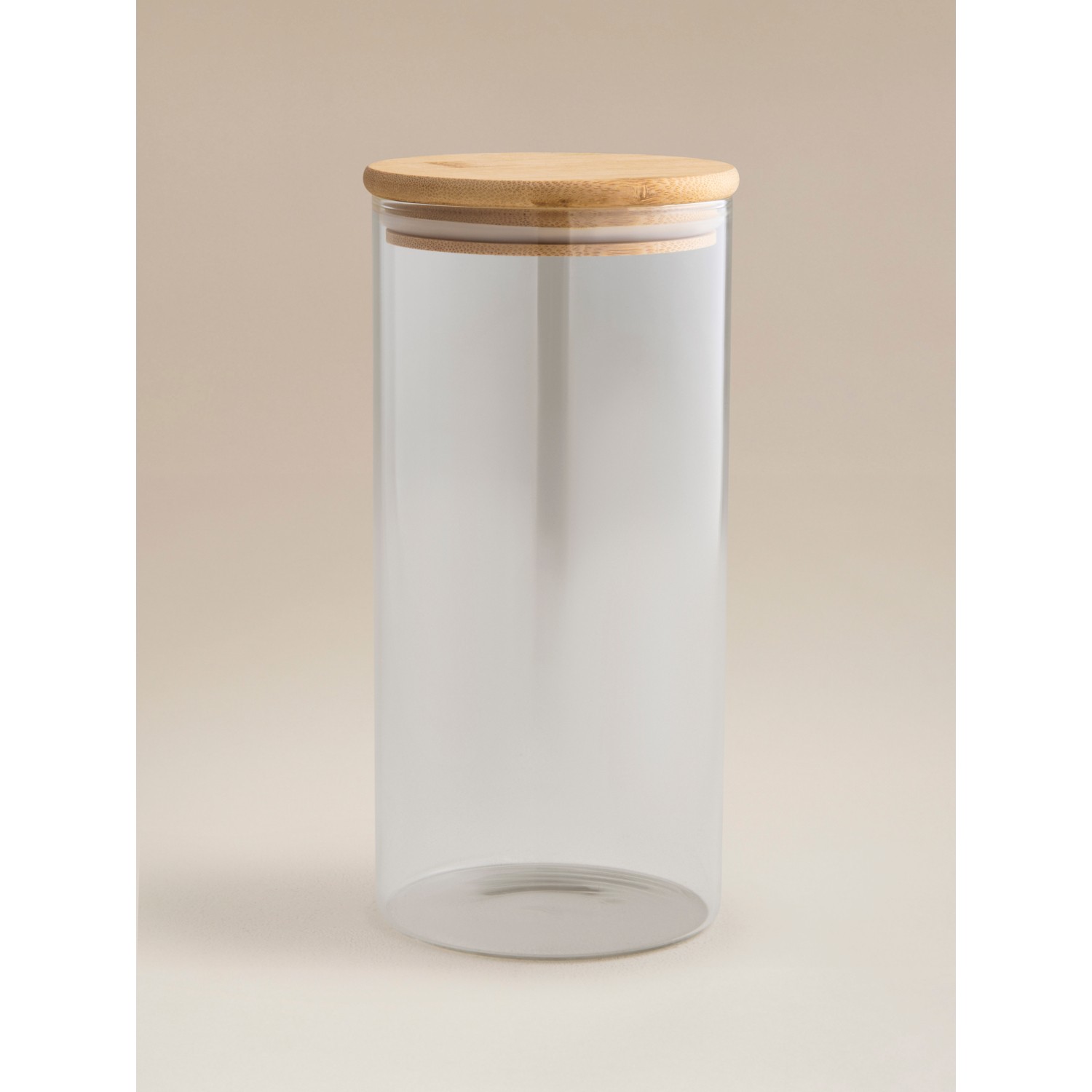 George Clear Glass Canister With Wooden Lid - 1.5 Litre
