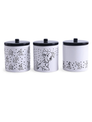 Disney 101 Dalmatian Black & White Canister Set of 3 Home at ASDA