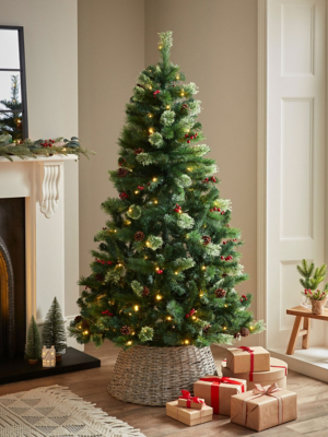 6ft Pre Lit LED Pinecone Christmas Tree Christmas at ASDA