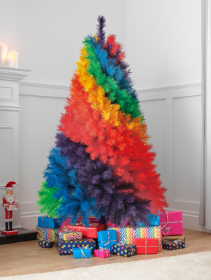 coloured christmas tree
