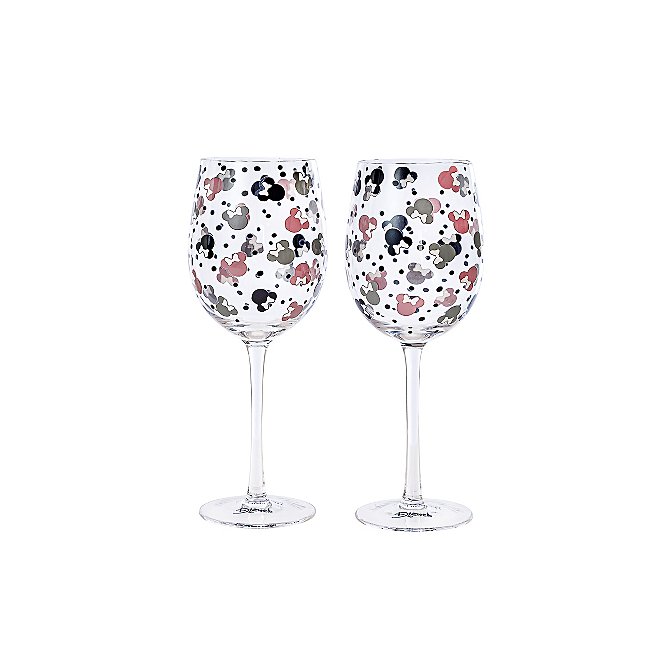 Mickey Minnie Wine Glass Set Stemmed Wine Glasses 
