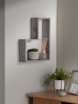 Grey LShaped ConcreteEffect Shelf Home at ASDA