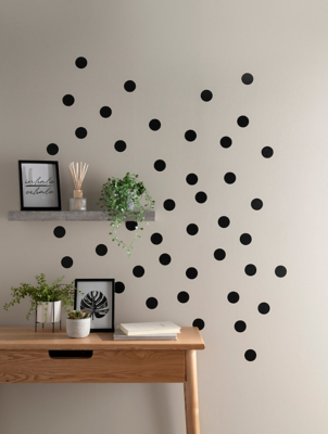 Black Polka Dot Wall Stickers Home at ASDA