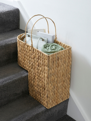Natural Seagrass Stair Basket Home at ASDA