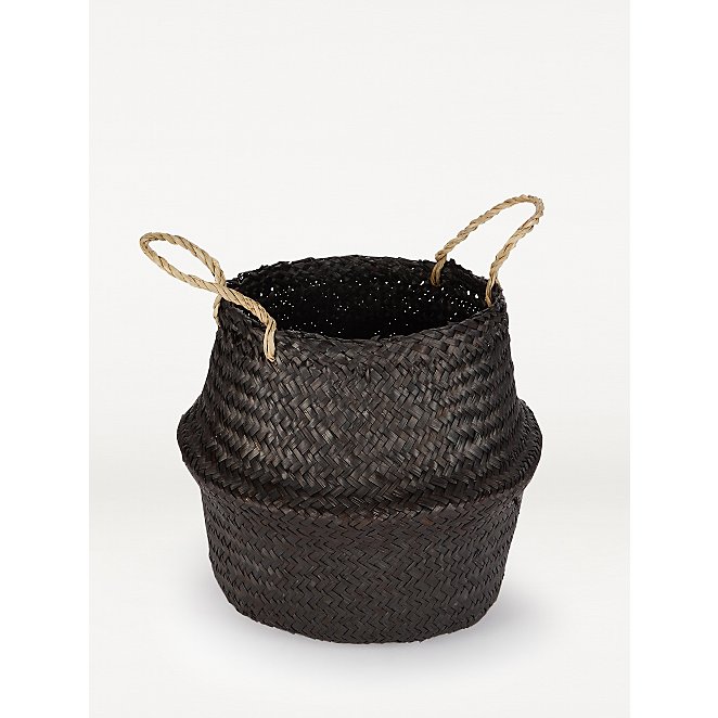 Black Seagrass Belly Basket | Home | George at ASDA
