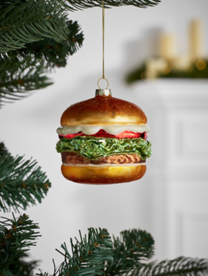 Glitter Hamburger Bauble