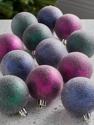 Multicoloured Sugar Coated Baubles - Pack of 12