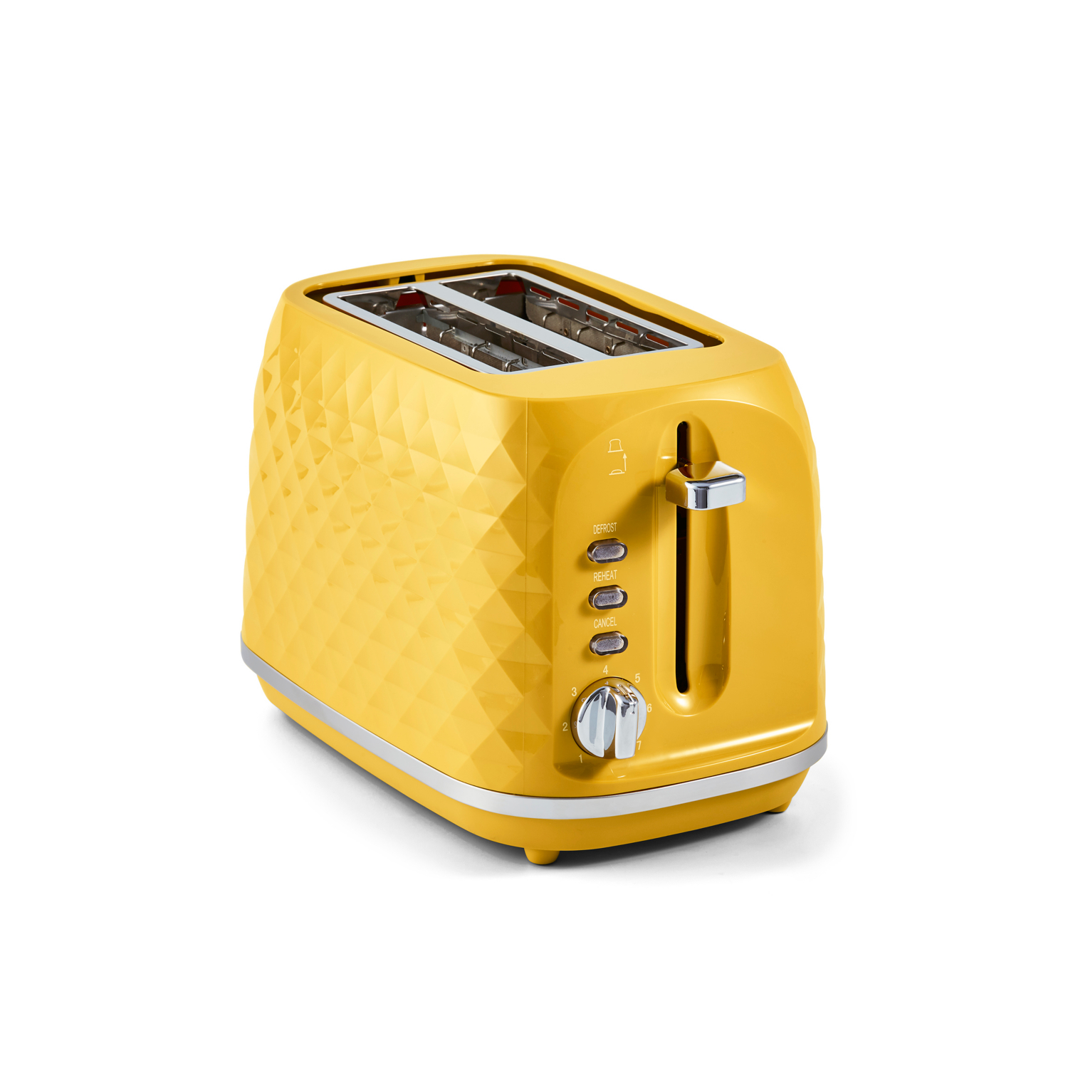 George Yellow Diamond Textured 2-Slice Toaster