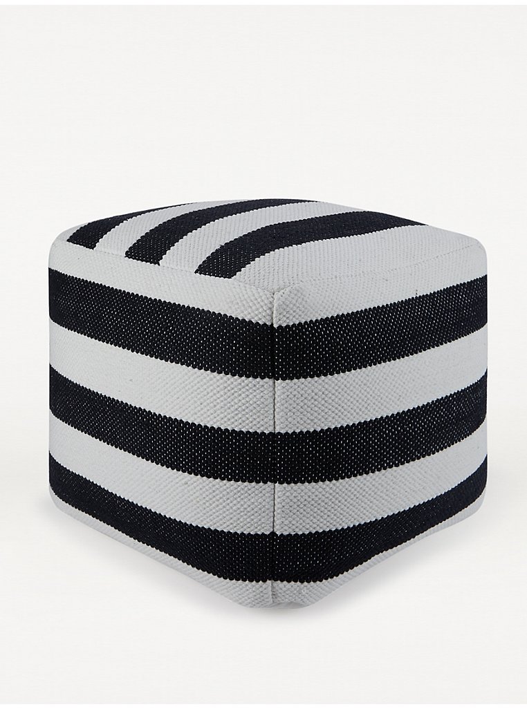 Monochrome Stripe Pouffe | Home | George at ASDA