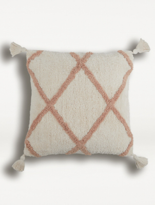 Pink Berber Cushion Home at ASDA