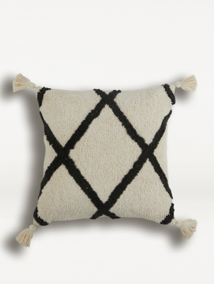 Black Berber Cushion Home at ASDA