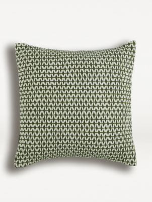 Green Diamond Thread Cushion Home at ASDA