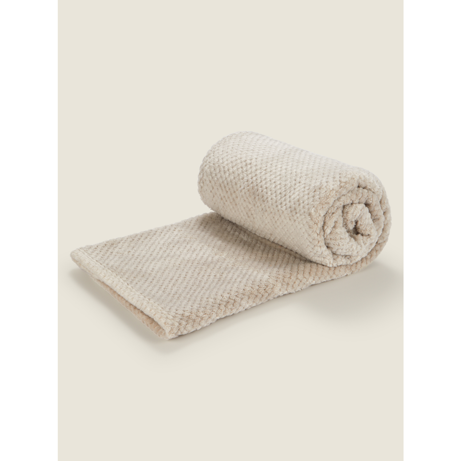 George Natural Waffle Super Soft Throw - 120Cm X 150Cm