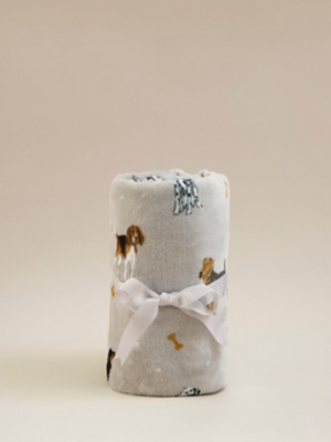 Natural Dog Pattern Super Soft Throw Home at ASDA