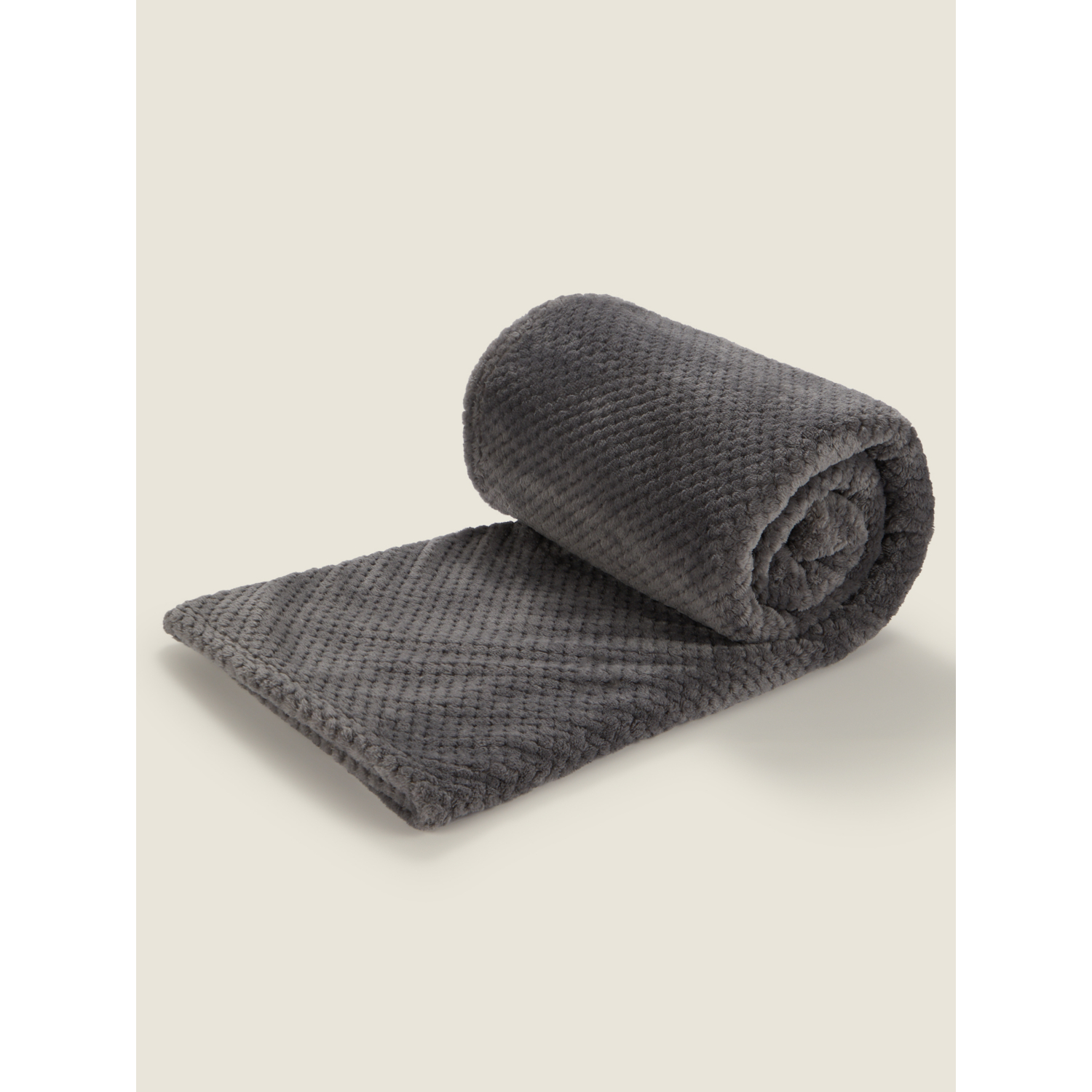 George Charcoal Grey Charcoal Waffle Super Soft Throw - 120Cm X 150Cm