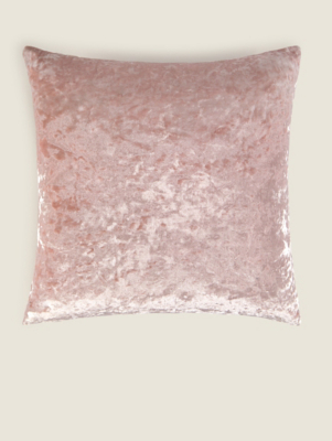 Pink Crushed Velvet Cushion Home at ASDA