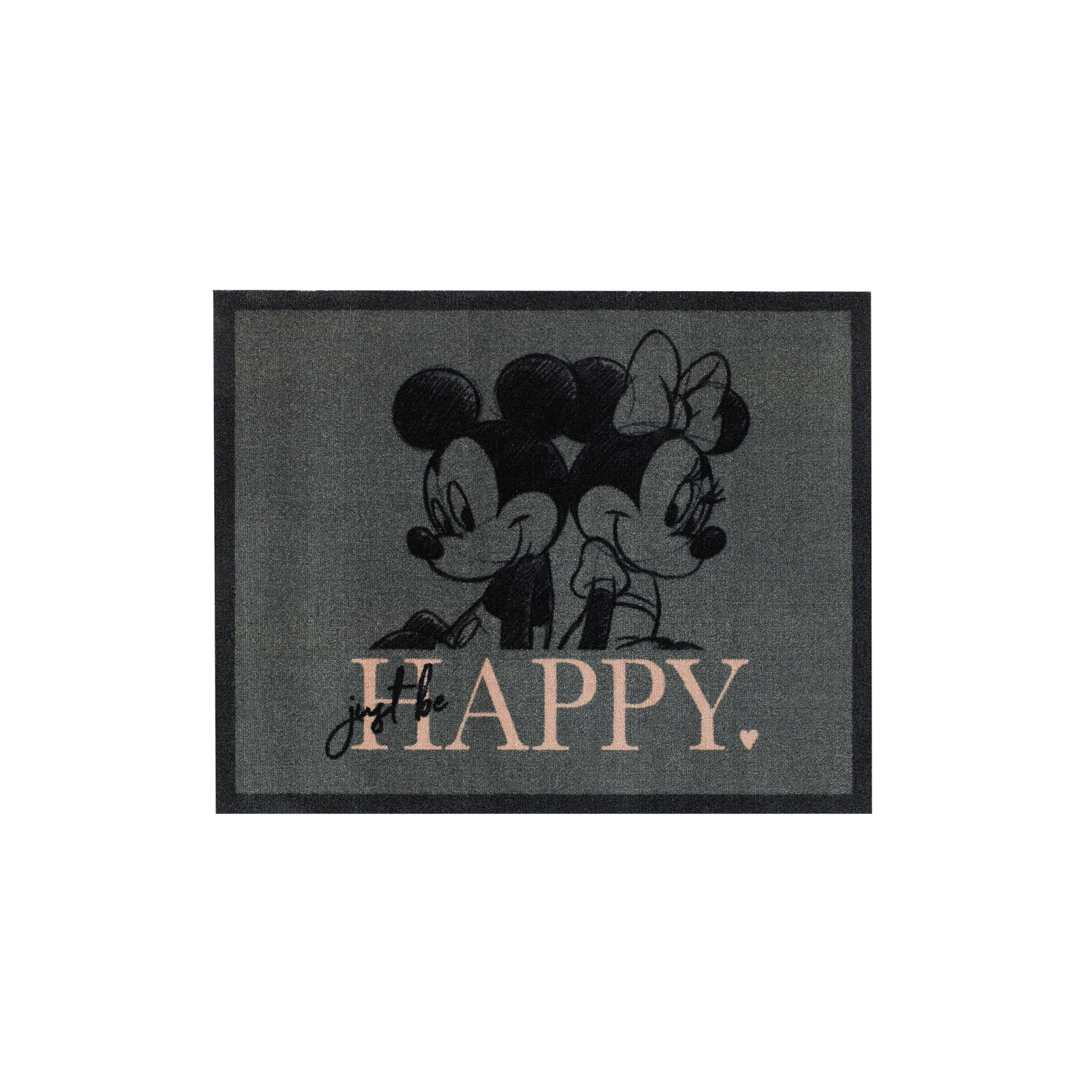 Disney Grey Happy Mickey Mouse & Minnie Rug
