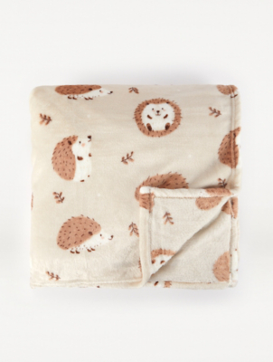 Natural Hedgehog Blanket Throw Home at ASDA