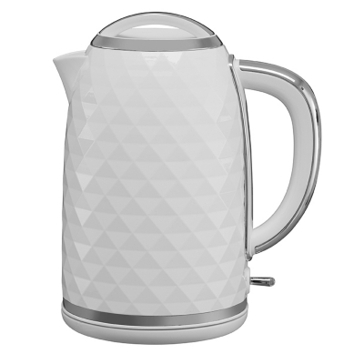 George White Fast Boil Diamond Textured Kettle 1.7L - White