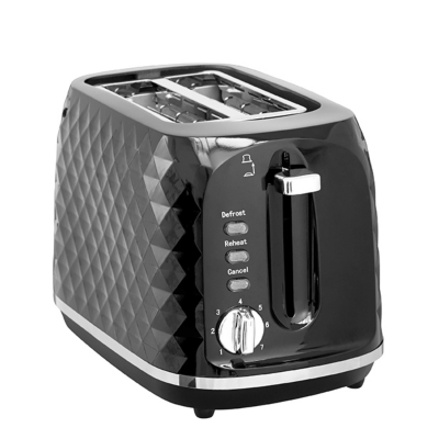 George Black Diamond Textured 2-Slice Toaster - Black