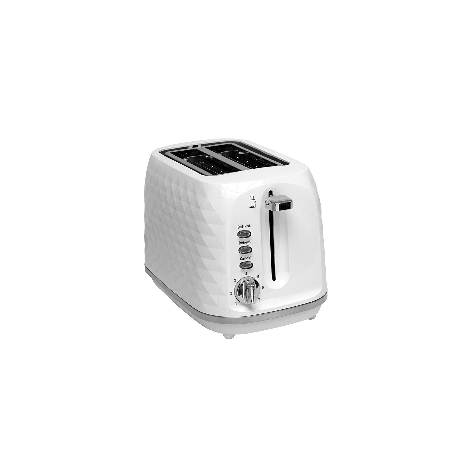George White Diamond Textured 2-Slice Toaster