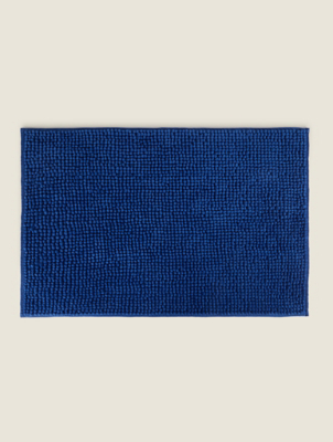 Blue Chenille Bath Mat Home at ASDA