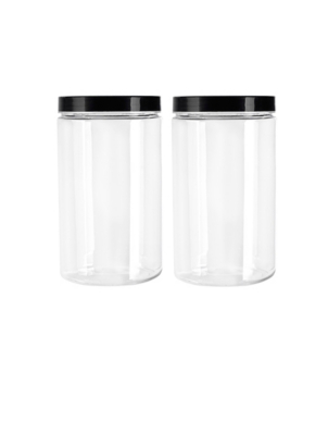 Black Screw Top Jars Set of 2 Home at ASDA