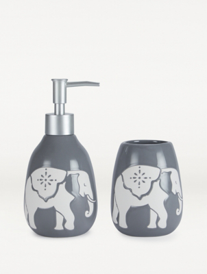 Natural Elephant Dispenser & Tumbler Set Home at ASDA