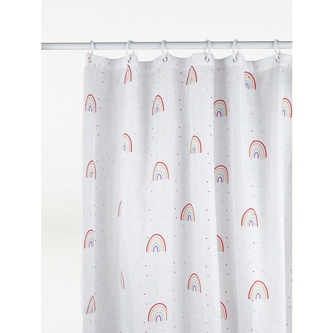 White Rainbow Shower Curtain Home, Pink And Grey Shower Curtain Asda