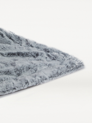 Grey Faux Fur Throw | Home | George at ASDA