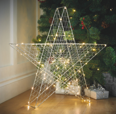 Silver Christmas String Wire Large Star Light Christmas at ASDA
