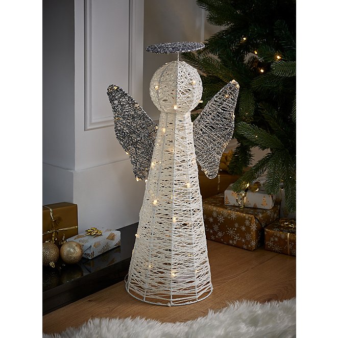 White Novelty Angel Light Decoration | Christmas | George at ASDA