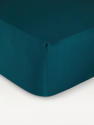 Lagoon Blue Easy Care Fitted Sheet