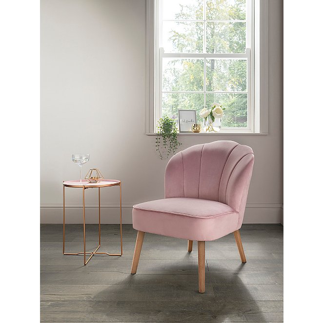 Pink Velvet Tail Accent Chair, Pink Velvet Armchairs Uk