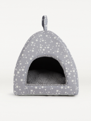 Grey Star Print Cat Igloo Home at ASDA