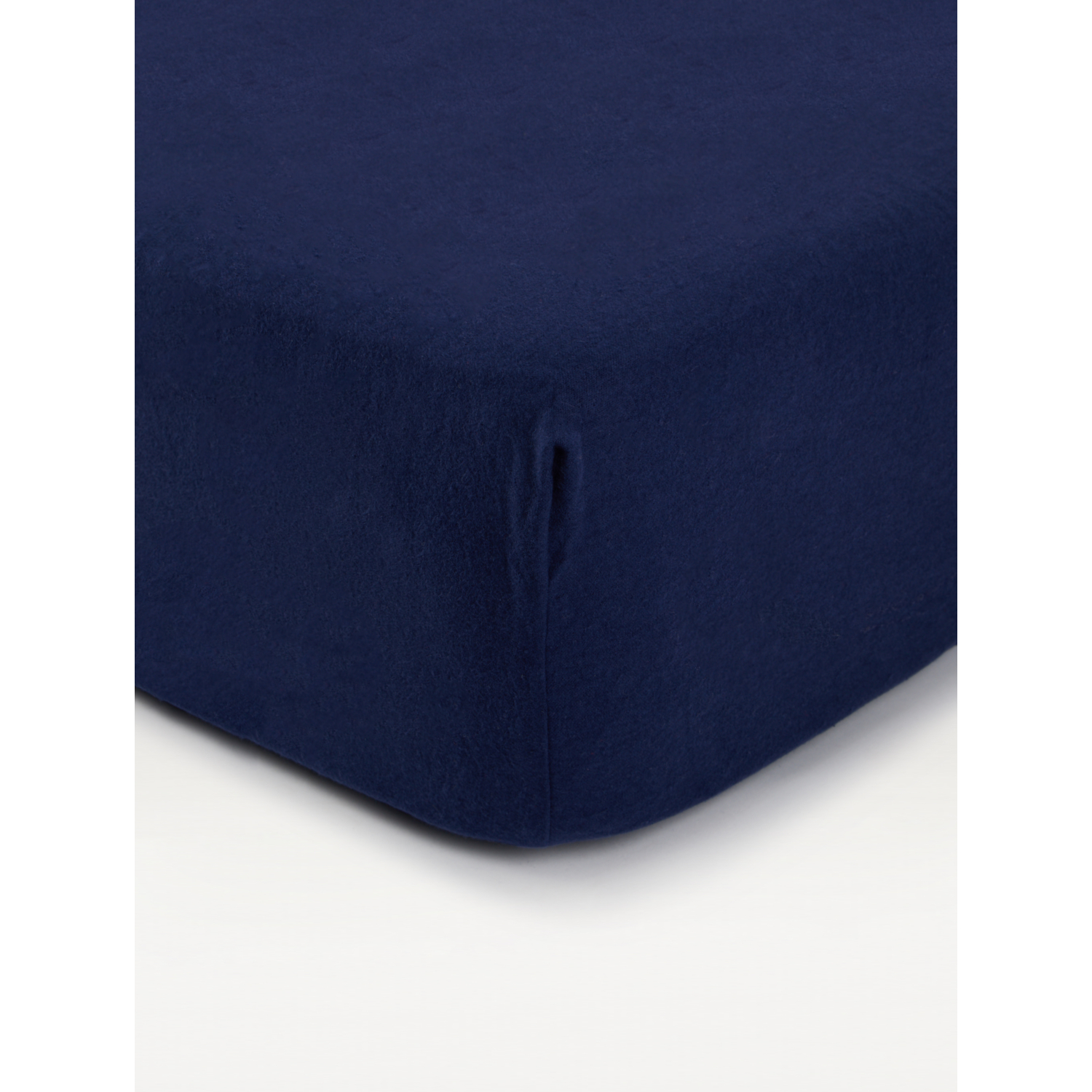 George Navy Brushed Cotton Plain Fitted Sheet