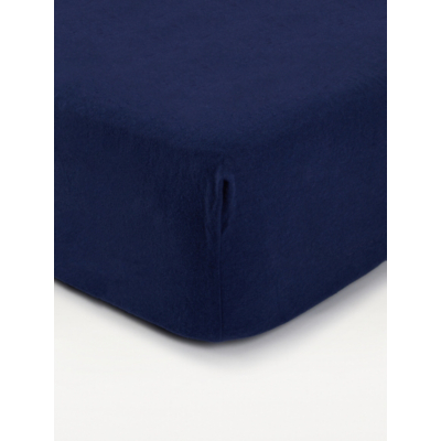 George Home Navy Brushed Cotton Fitted Sheet - Single