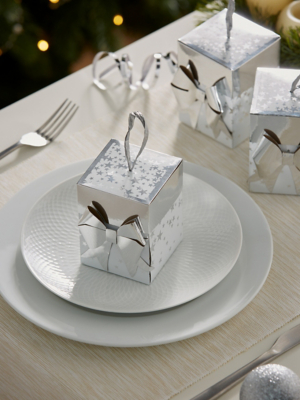Silver Luxury Present Shaped Crackers Christmas at ASDA