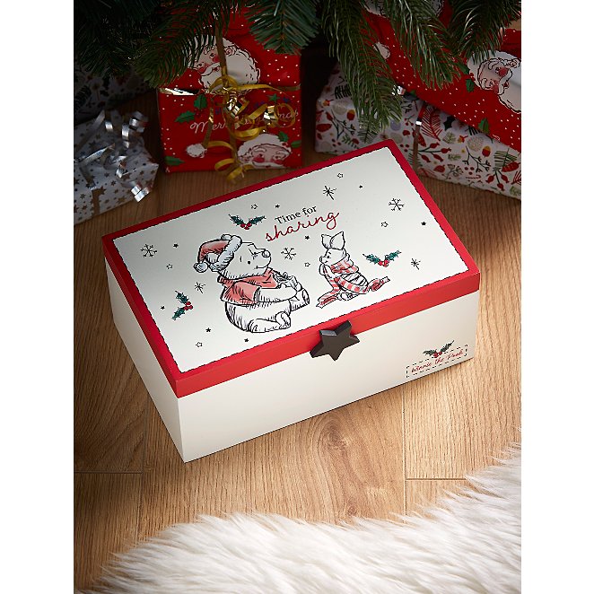White Winnie The Pooh Wooden Christmas Eve Box Christmas George At Asda