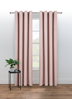 Pink Chenille Thermal Eyelet Curtains Home at ASDA