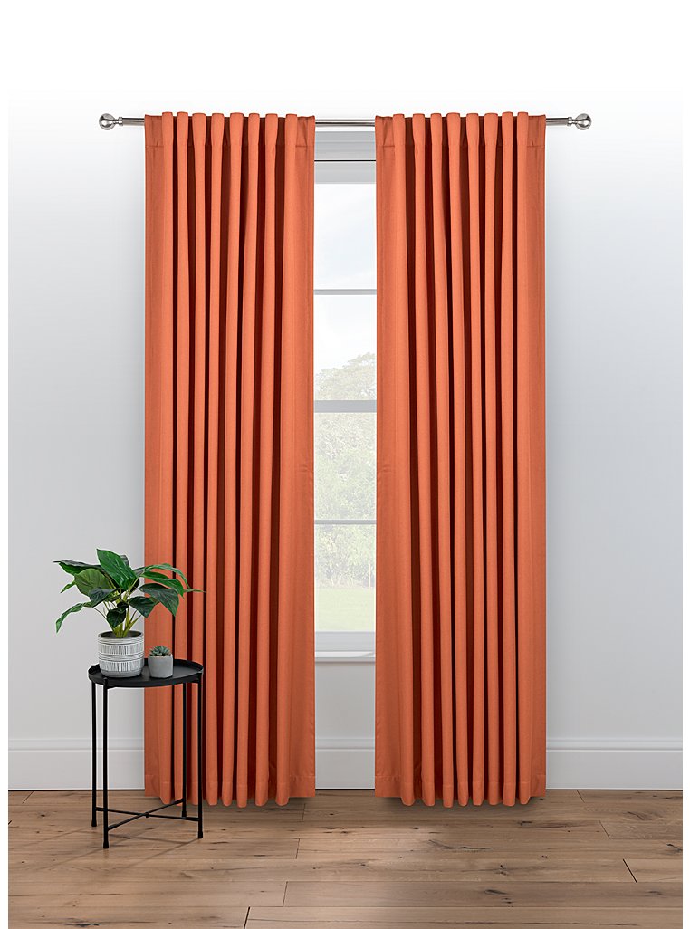 Rust Orange Blackout Hidden Tab Top Curtains Home George At Asda