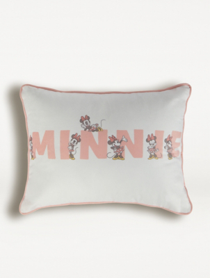 Disney Minnie Mourse Pink Letters Cushion Home at ASDA
