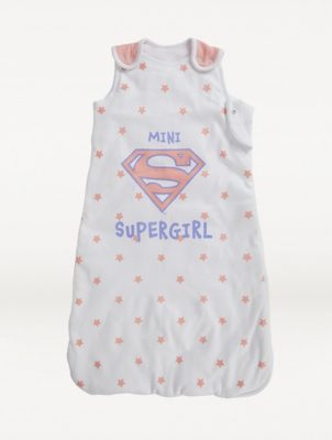 Pink Supergirl Sleep Bag Baby at ASDA