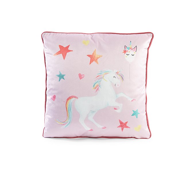 100 % Cotton 30 x 40 cm TryPinky Cushion Unicorn Pink Lilac Purple with White Polka Dots 100% Cotton Various Sizes Cushion for Girls Nursery pink 