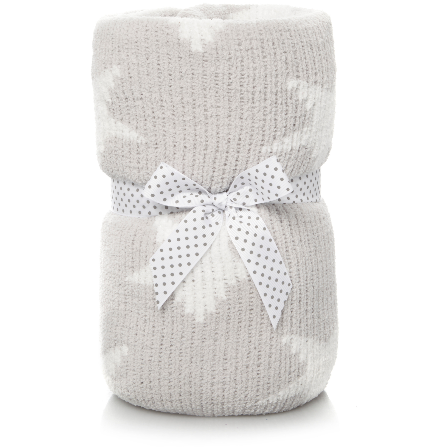 George Grey Star Chenille Baby Shawl - 100Cm X 70Cm