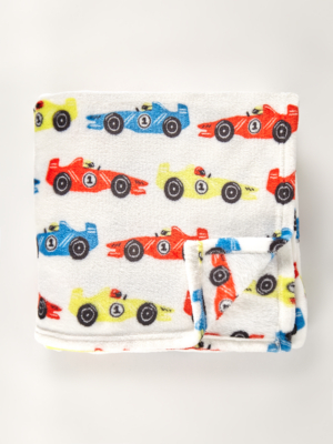 Racing Cars Fleece Blanket Home at ASDA