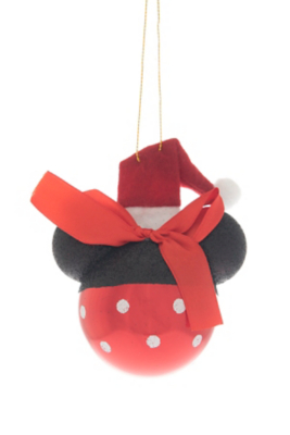 Minnie Mouse Head Glitter Bauble