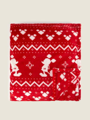 Disney Mickey Mouse Super Soft Christmas Blanket Home at ASDA